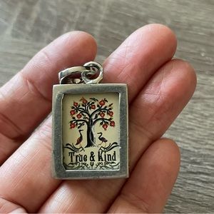 GOOD DEEDS LIVE LONG  TRUE & KIND Pick Up Sticks Charm Pendant Tree of Life